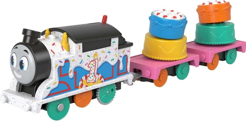 THOMAS & FRIENDS قطار لعبة كهربائي، محرك توماس كعكة متمايلة مع عربات شحن وقطع للعب التخيلي للأطفال في مرحلة ما قبل المدرسة من عمر 3 سنوات فما فوق - Image 4
